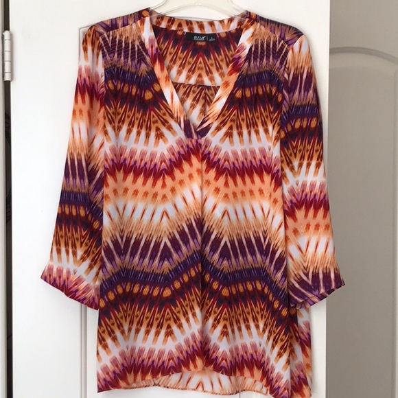 a.n.a. V-Neck Chiffon Top Blouse Tunic - Size Large - Picture 1 of 7